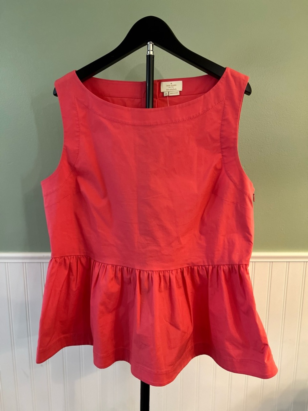 Kate Spade Sleeveless Peplum Top in Deep Dahlia pink